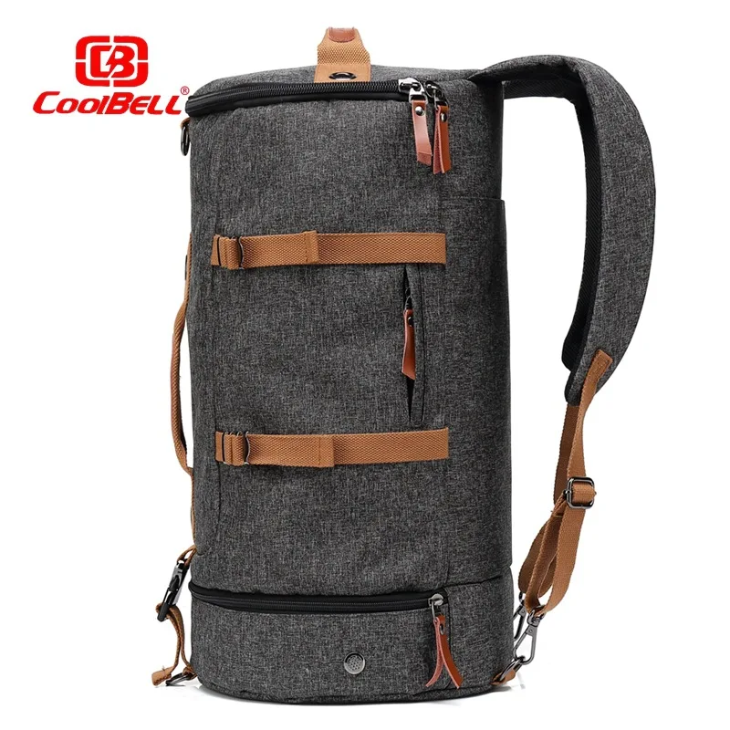 Coolbell новейший модный рюкзак для 17,3 дюймов, сумка для ноутбука, компьютера, ноутбука, спортивная сумка для отдыха, альпинизма, барабанная сумка - Цвет: Черный