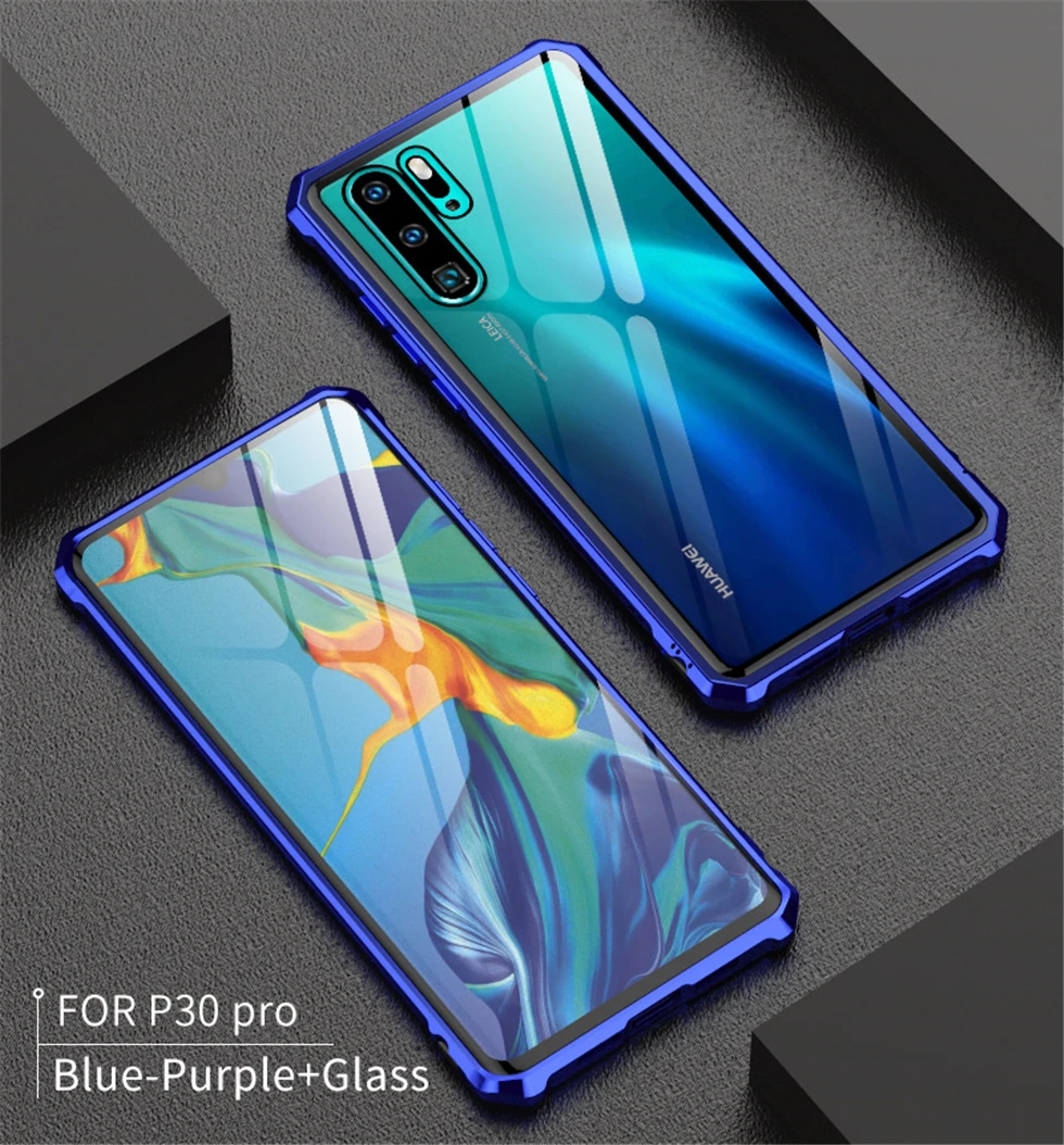 Роскошный металлический чехол для телефона huawei P30 Pro Lite, противоударный корпус, бампер и 9H стекло, задняя крышка huawei P30 Pro, чехол s On