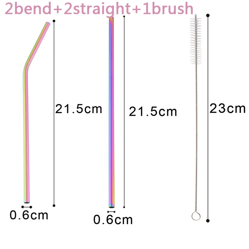 4pcs straw 1brush Hoomall столовые приборы из нержавеющей стали набор Европейской посуды домашние вечерние столовые приборы набор кухонных принадлежностей Прямая поставка Горячая Распродажа - Color: 4pcs straw 1brush