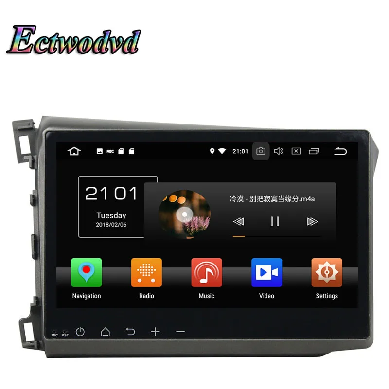Ectwodvd Octa Core 4G Android 8 0/4 ядра 1 Автомобильный мультимедийный DVD плеер для Honda Civic 2012 2013