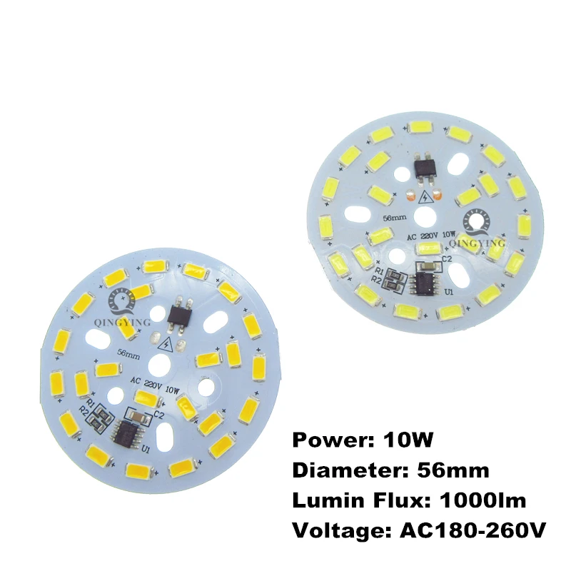 50 шт. 220 В SMD5730 светодиодный 3 Вт 5 Вт 7 Вт 10 Вт 12 Вт 15 Вт 18 Вт 24 Вт белый/теплый белый светодиодный светильник PCB интегрированный Смарт IC драйвер лампы пластины