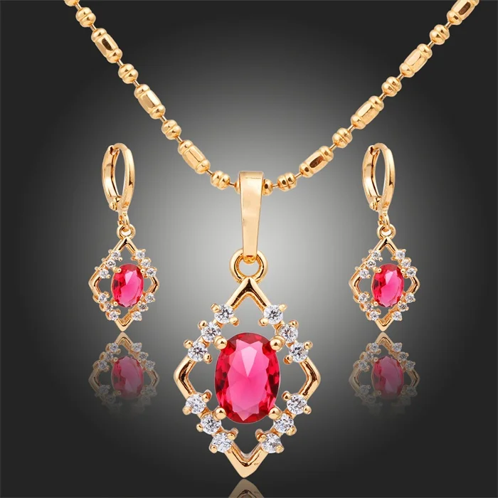 Женский ювелирный комплект с ромбовидным камнем кулон овальным зеленым фианитом