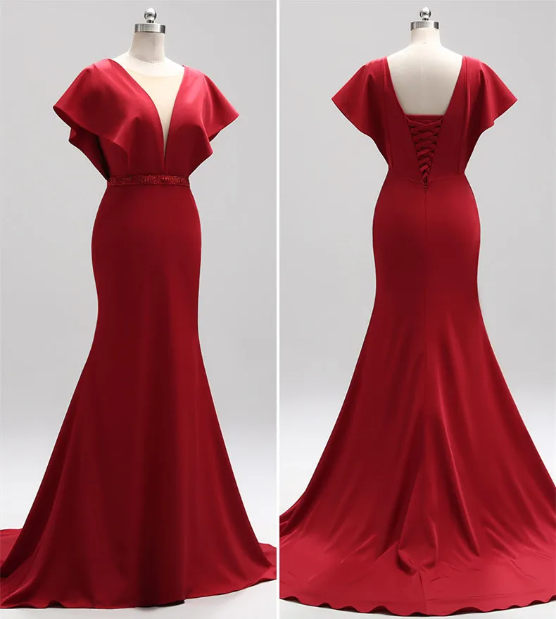 Женское платье с бусинами цвет Бургунди|Платья для матери невесты| |