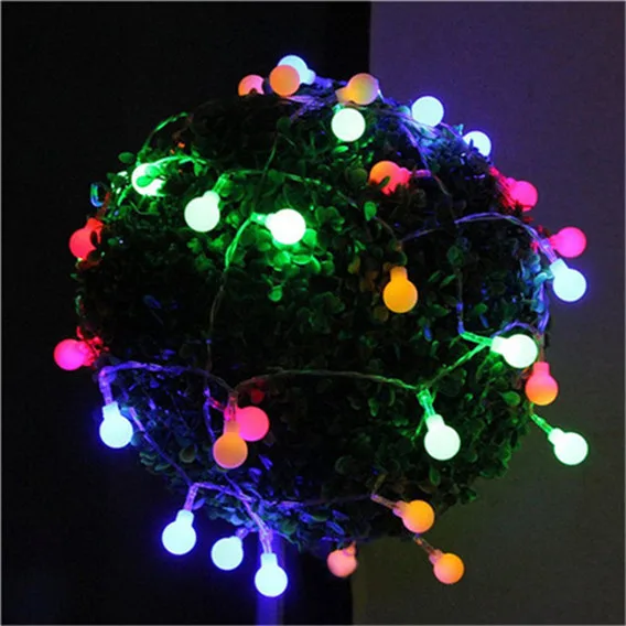 RGB 10 м 100 LED мяч гирлянды Глобусы огни строки, бал Фея свет шнура для Garden Party Рождество свадьбы интерьерного декора - Испускаемый цвет: RGB