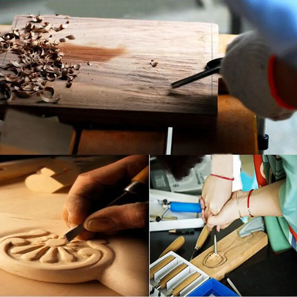 

Woodworking Carving Hand Chisels Kit Professional Wood Sculpture Carving Tool Set for Carpenters DIY Art Craft