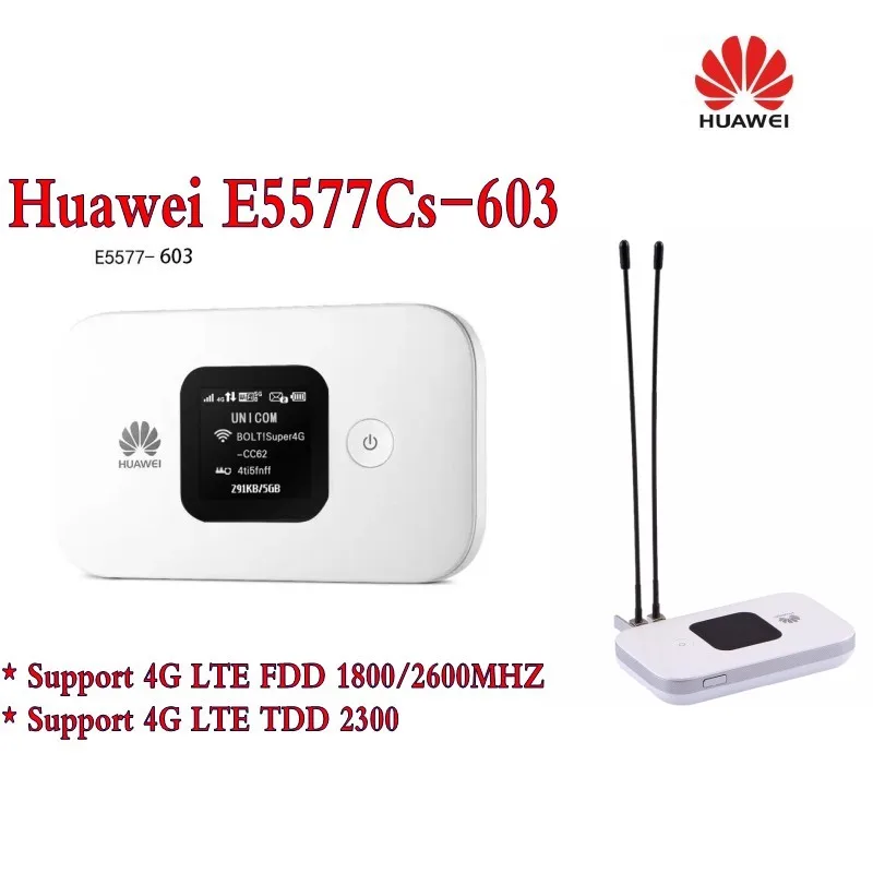 Original Unlock 4G Wireless Router LTE Mobile WiFi Router with SIM Card Slot Huawei E5577Cs-603+2Pcs 4g antenna