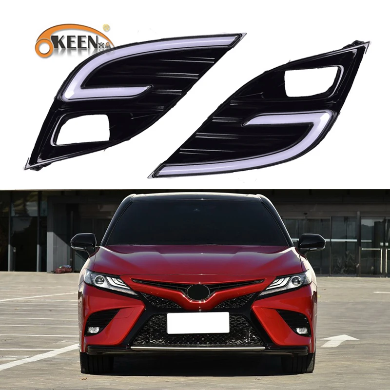 OKEEN 2шт 12В Автомобильный светодиодный светильник дневного света для Toyota Camry 2017 20018