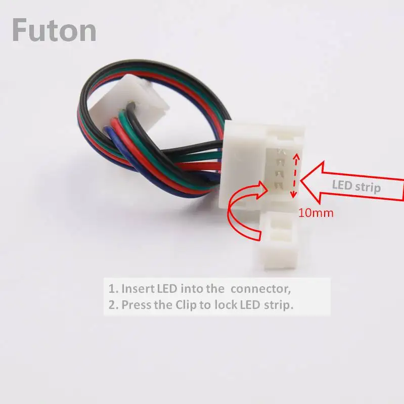4Pin 10 мм ширина RGB светодиодный Удлинительный кабель безsolderless светодиодные ленты
