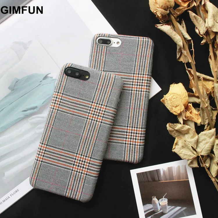 Gimfun теплый фланелевый клетчатый тканевый чехол для телефона для Iphone 11 чехол простой плюшевый тканевый чехол для Iphone 11 Pro Xs Max Xr X 6 7 8 Plus