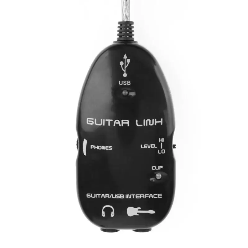 Гитара для USB звукового проигрывателя звуковая карта эффектор Интерфейс Ссылка аудио кабель Запись музыки адаптер Поддержка Windows XP/MacOS и т. Д