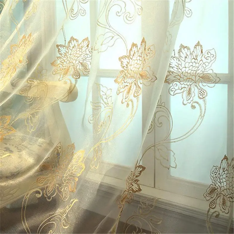 Style2 tulle Новинка, Роскошные позолоченные жаккардовые затемненные занавески для гостиной, отвесные занавески для кухни, оконные занавески для спальни - Цвет: Style2 tulle