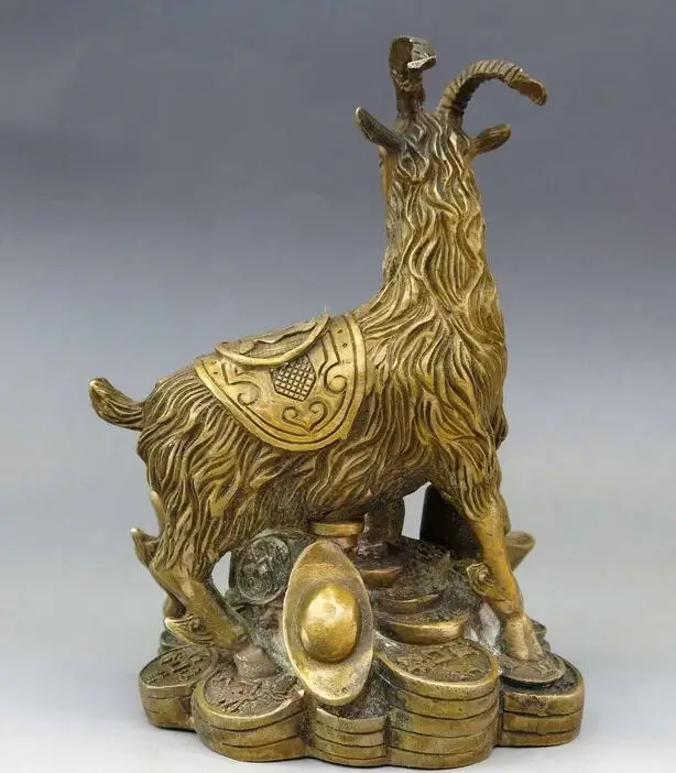 China brass copper Feng Shui lucky Felicitous wish of making money Sheep Statue | Дом и сад