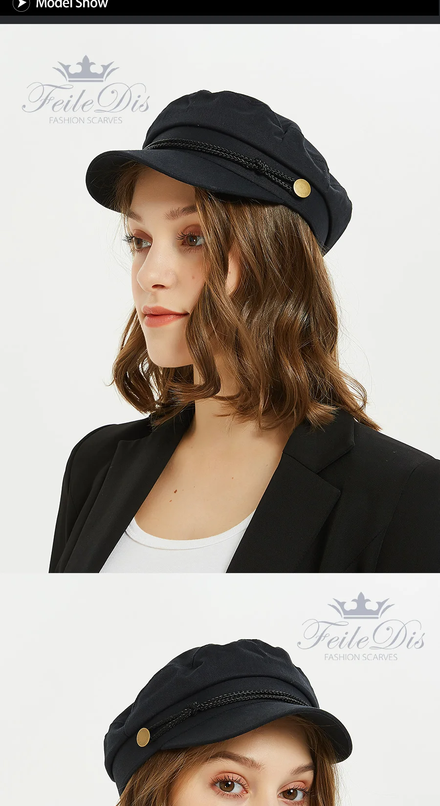 [FEILEDIS] женские военные шапки, матросские кепки, плоская кость, Casquette Militaire, модные украшения, капитан, хлопковые кепки в военном морском стиле, LR-03