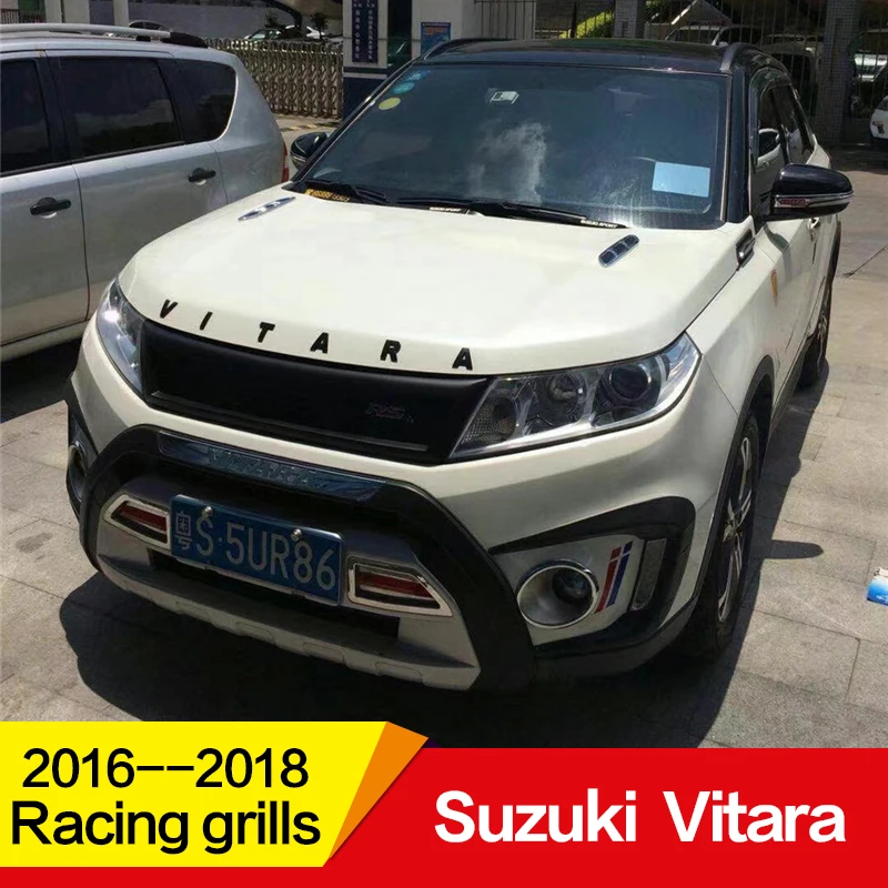 Подходит для гоночных грилей Suzuki Vitara,, 17, 18 лет, углеродное волокно, Refitt, передняя, Центральная, гоночная решетка, крышка, аксессуары, без логотипа автомобиля
