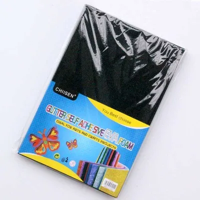 black-without glue 10 шт. A4 Цветной EVA пыли губчатая бумага поделка рукоделие Скрапбукинг Ремесло флэш-памяти пены блестящая бумага ручной работы поставки материалов - Цвет: black-without glue