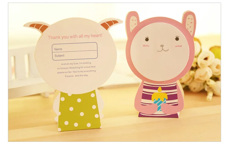 

1-Pack, Kawaii Animal Sticky Notes , Animal Round Memo Pads As School Stationary Sticky Notes