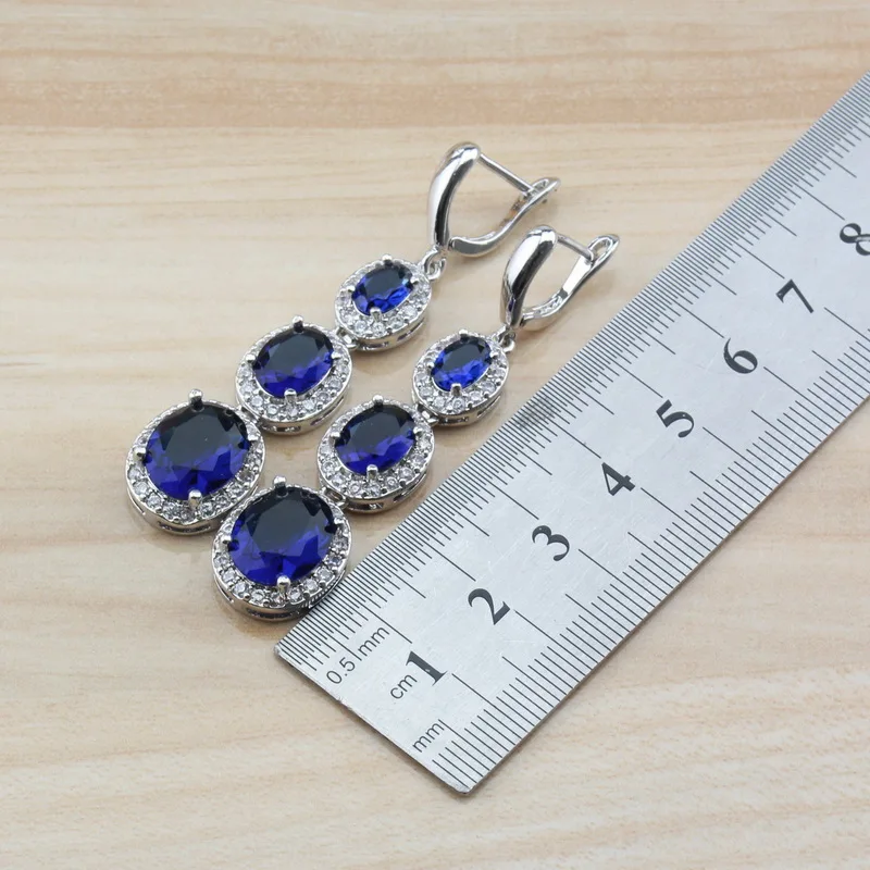 Женский Свадебный костюм с овальным синим цирконием эксклюзивные Ювелирные