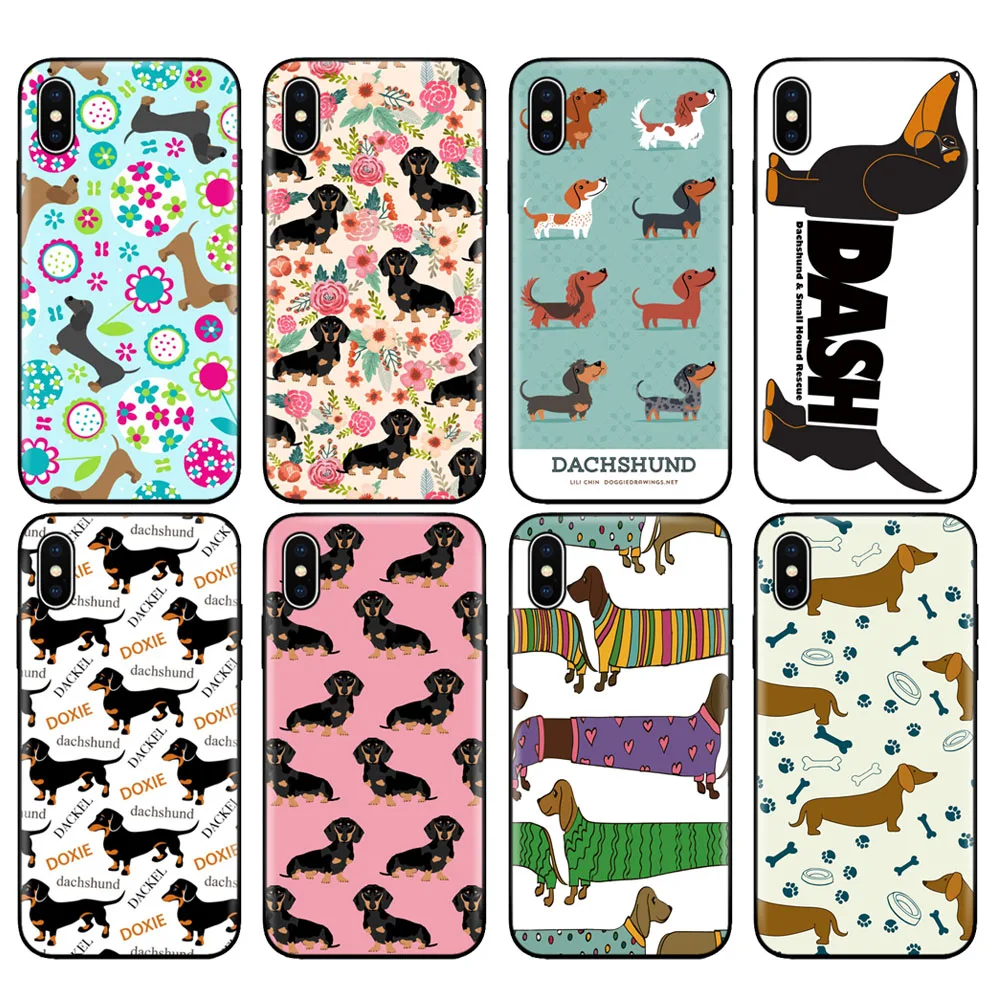 Черный чехол из ТПУ для iphone 5 5s se 6 6s 7 8 plus x 10 силиконовый XR XS 11 pro MAX Такса doxie dog |
