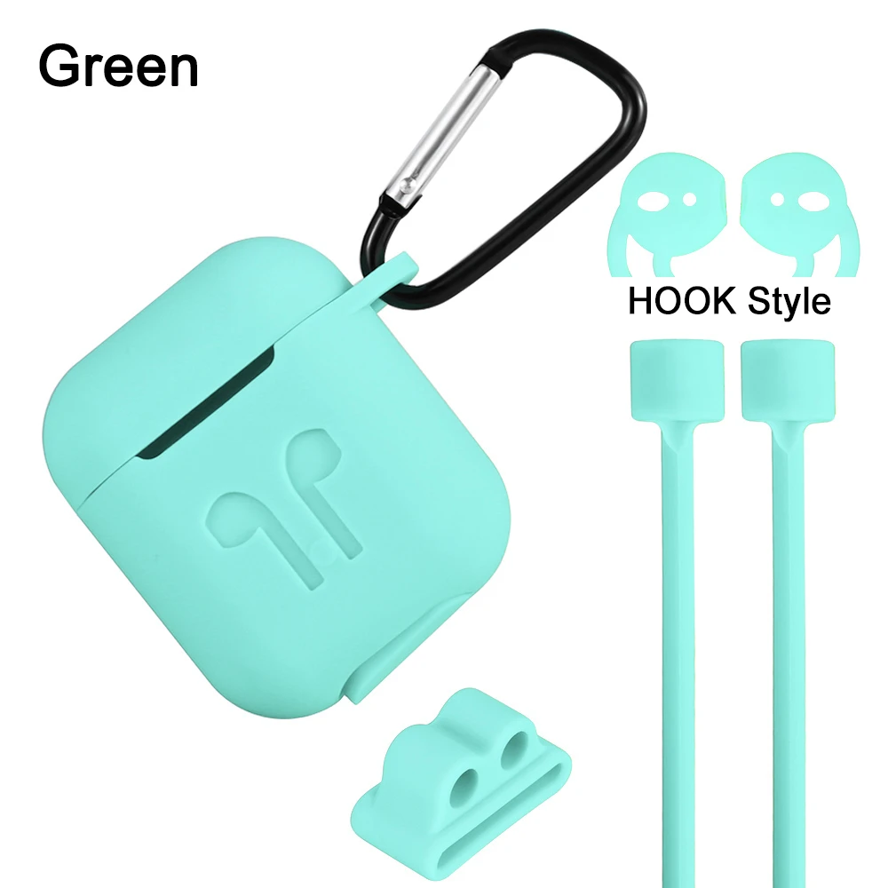 5в1 чехол для наушников для AirPods Ударопрочный силиконовый защитный чехол с крючками с анти-потерянными проводами наушники для AirPods