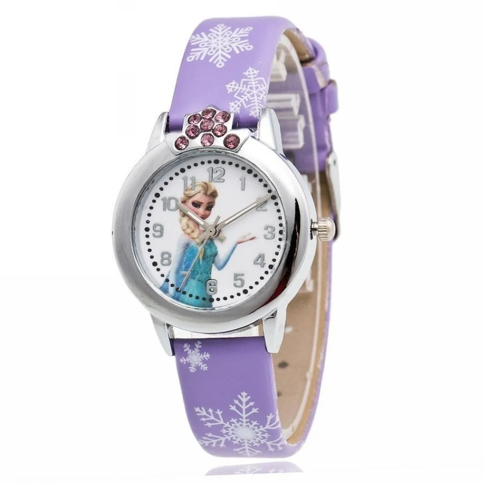 Дисней relogio feminino relojes мультфильм детские часы принцесса часы модные детские милые резиновые кожаные кварцевые часы для девочек - Цвет: 4 OPP BAG