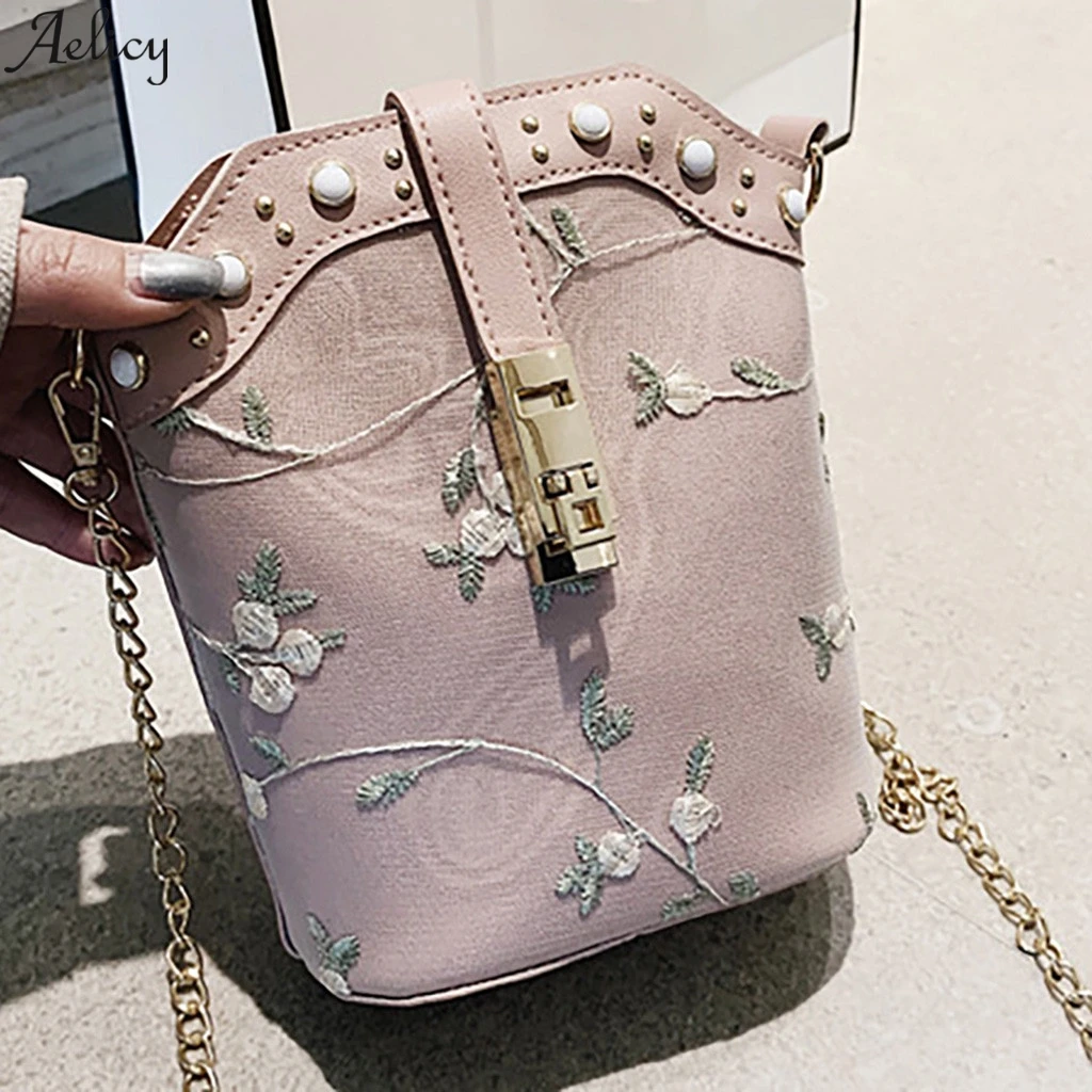 Aelicy Floral Embroidered Shoulder Bag Small Ladies Chain Messenger BagsFemale Versatile Bags Women | Багаж и сумки