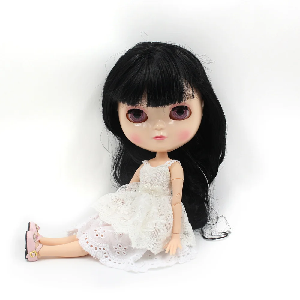 Ледяной DBS кукла совместное тело азон белая кожа черные волосы 1/6 игрушка 30 см|doll