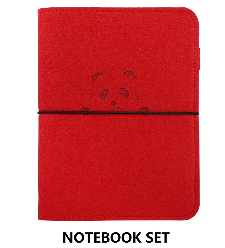 Red Notebook Harphia A5 A6 A7 шерстяная фетровая панда планировщик вкладыш блокнот многоразовый спиральный связующий Дневник путешествия журнал самодизайнерский бинт - Цвет: Red Notebook