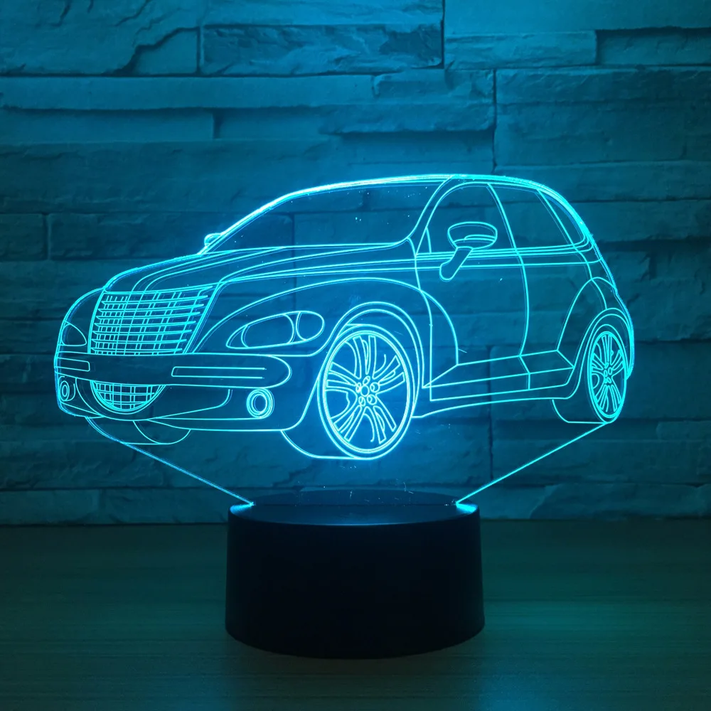 Автомобильный 3D Ночной светильник светодиодный с дистанционным сенсорным