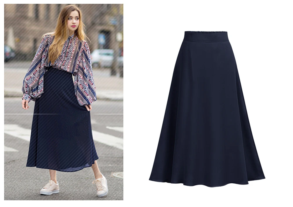 H Han queen Европейский стиль однотонные шифоновые юбки трапециевидной формы эластичная Пышная юбка женская Весна Лето юбки 5 цветов