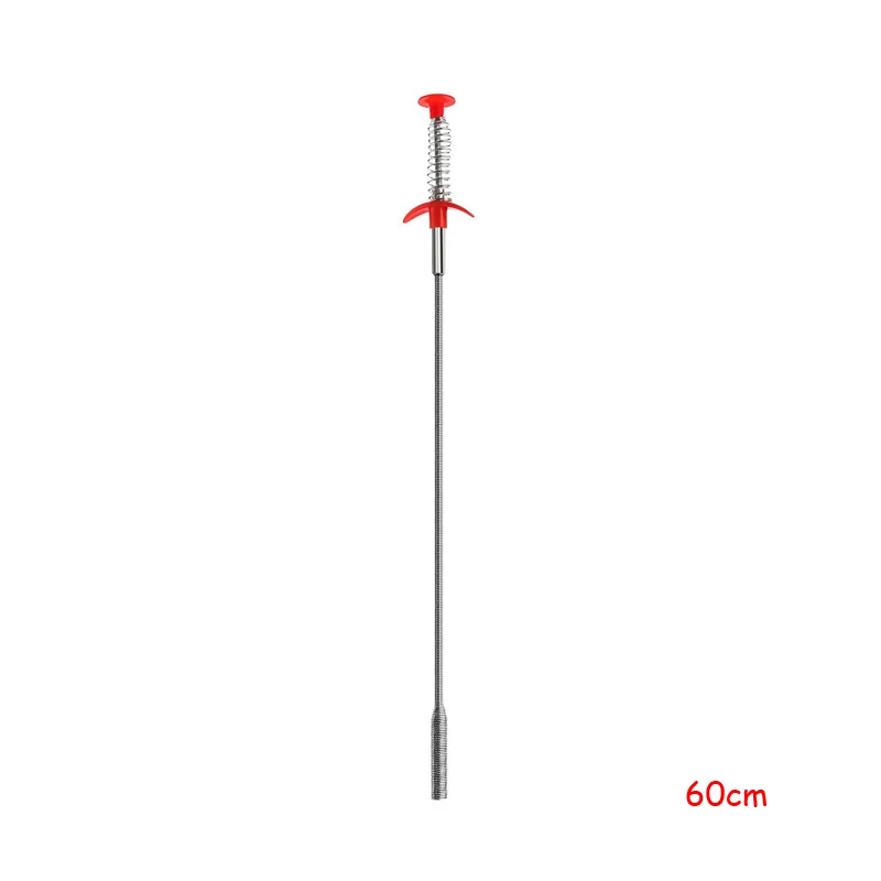 60 cm LMETJMA 60 80 см очиститель Слива трубы волос земснаряд щетка для чистки канализации раковина ванна канализация волосы инструменты для копания KC0275 - Цвет: 60 cm