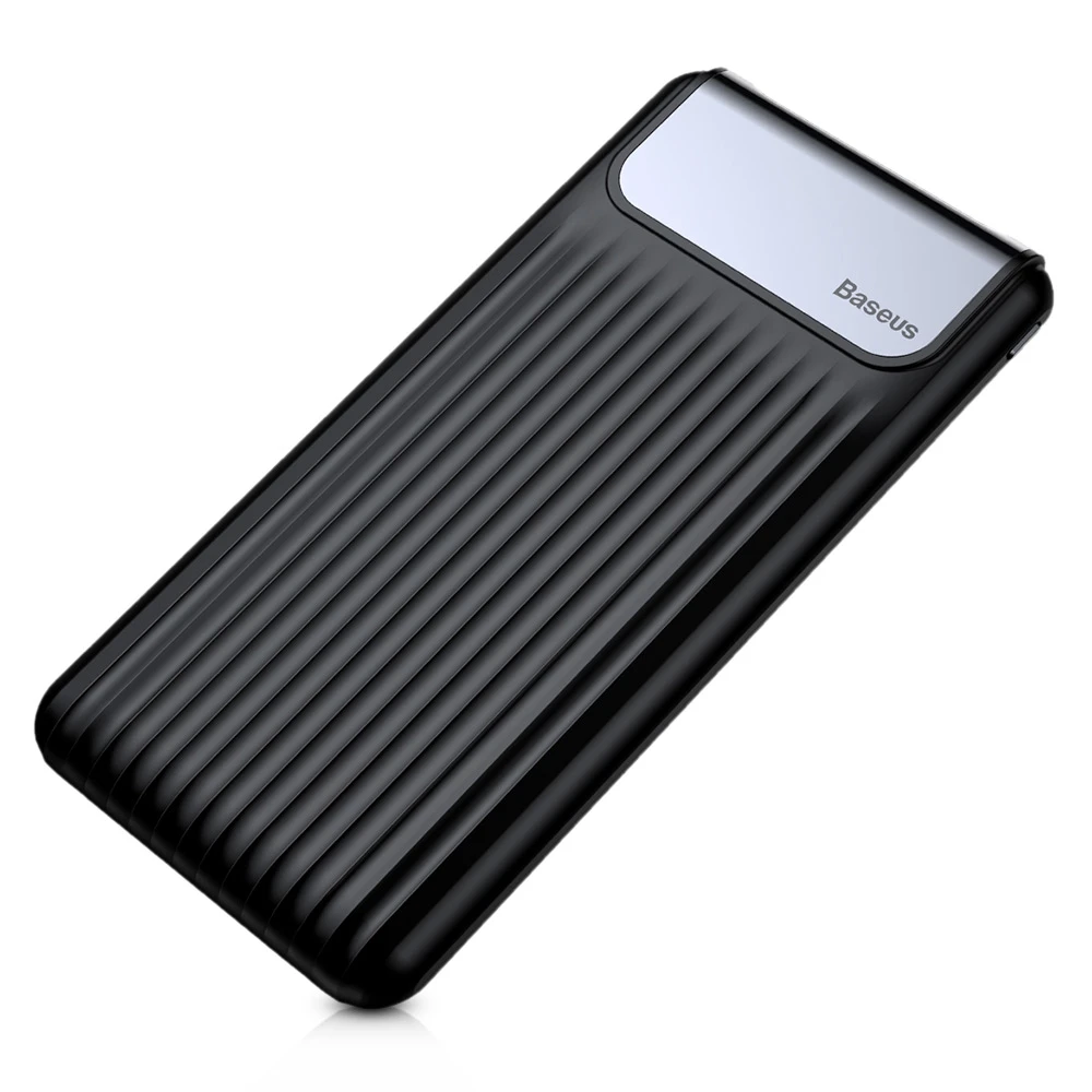 Baseus портативный тонкий цифровой 10000 мАч power Bank QC 3 0 двойной USB bank Тонкий внешний