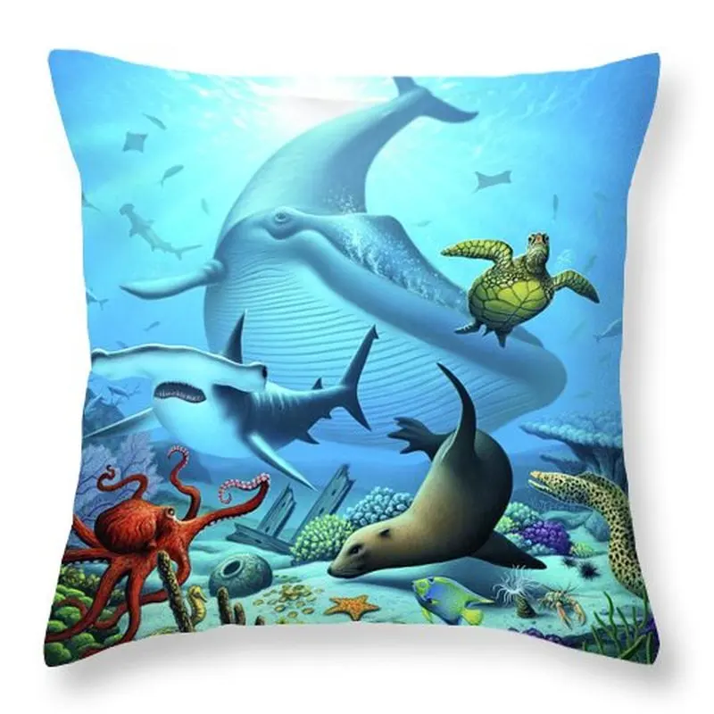 

Fashion New Animal Dinosaur Ocean Shark Polyester Print Pillow Cover Car Waist Pillow Case Home Decor Sofa Cushion Cover Bedding