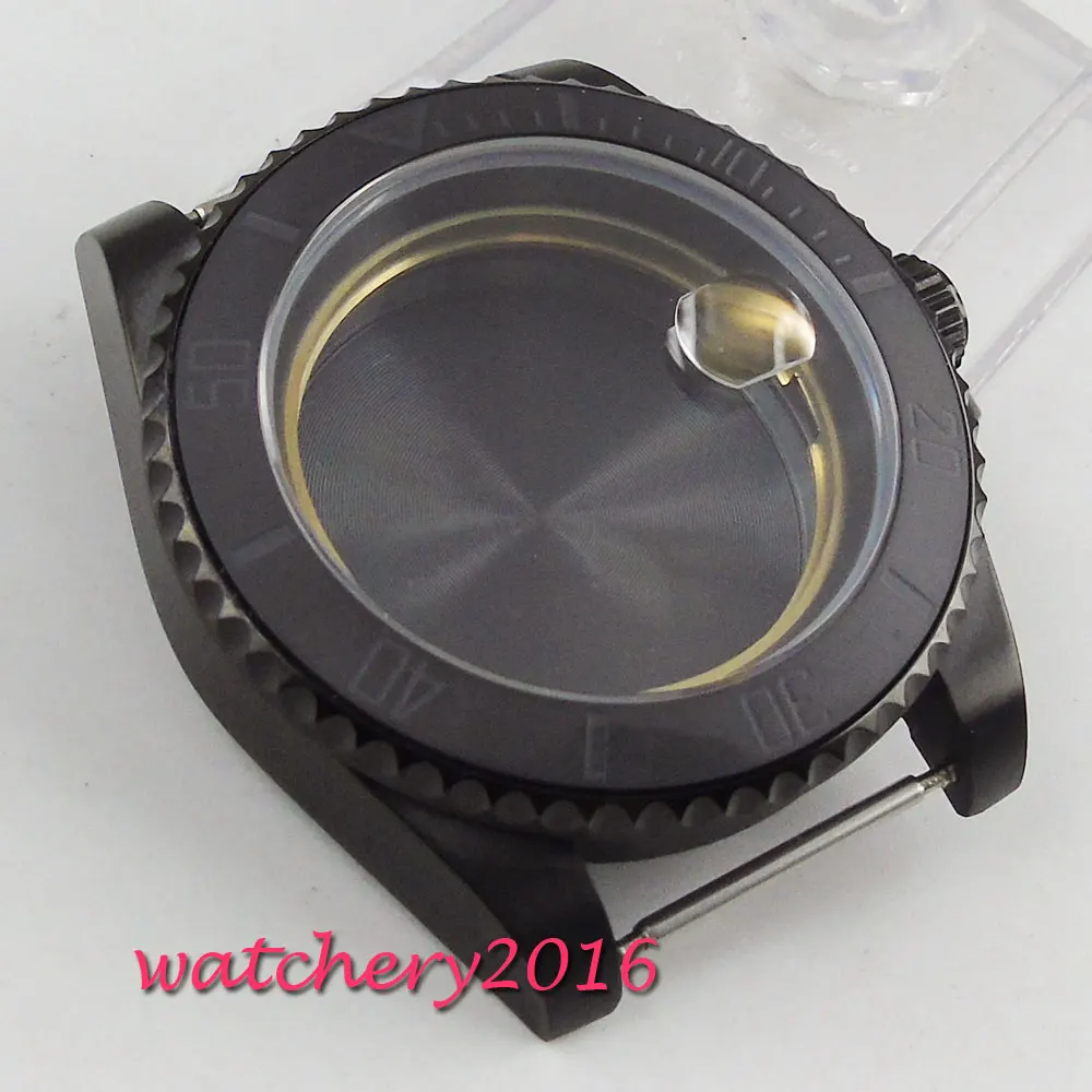 

NEW Arrive 40mm Rotating Bezel Black PVD Watch Case fit fit MIYOTA 8215 821A 8205 2836 MOVEMENT men's Watch