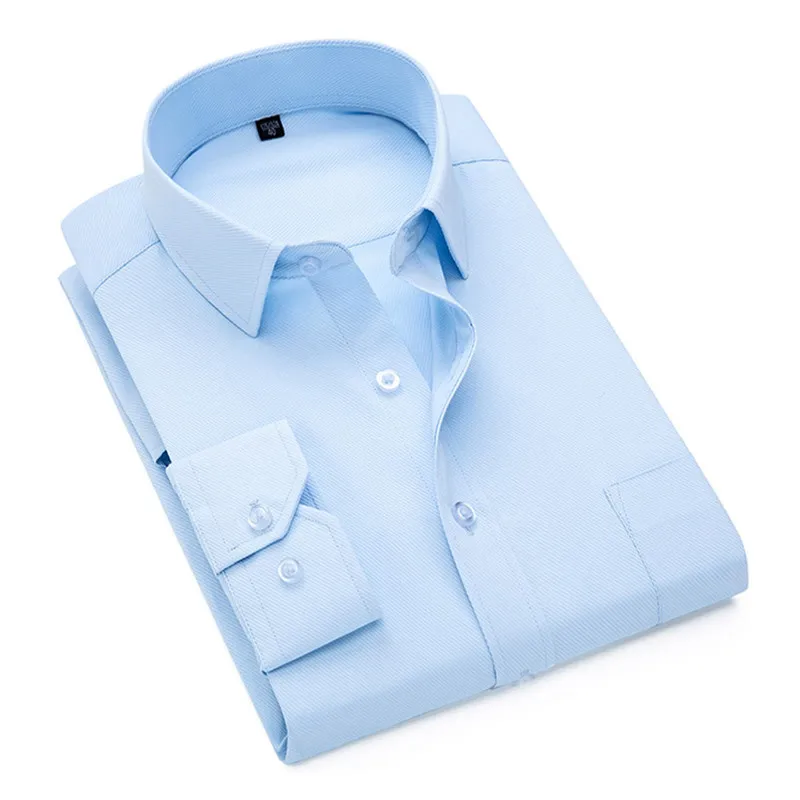 Мужская рубашка с длинным рукавом белая классическая в полоску и диагональю