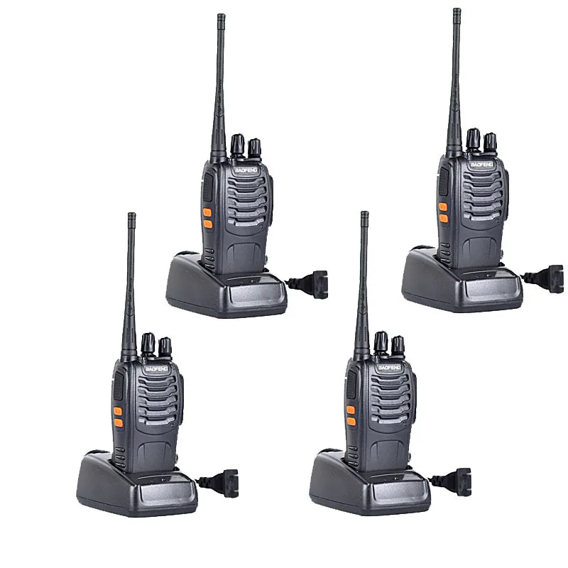 4-PCS 2016 New Black BaoFeng 888S Walkie Talkie UHF:400-470MHz Two Way Radio with Free Shipping