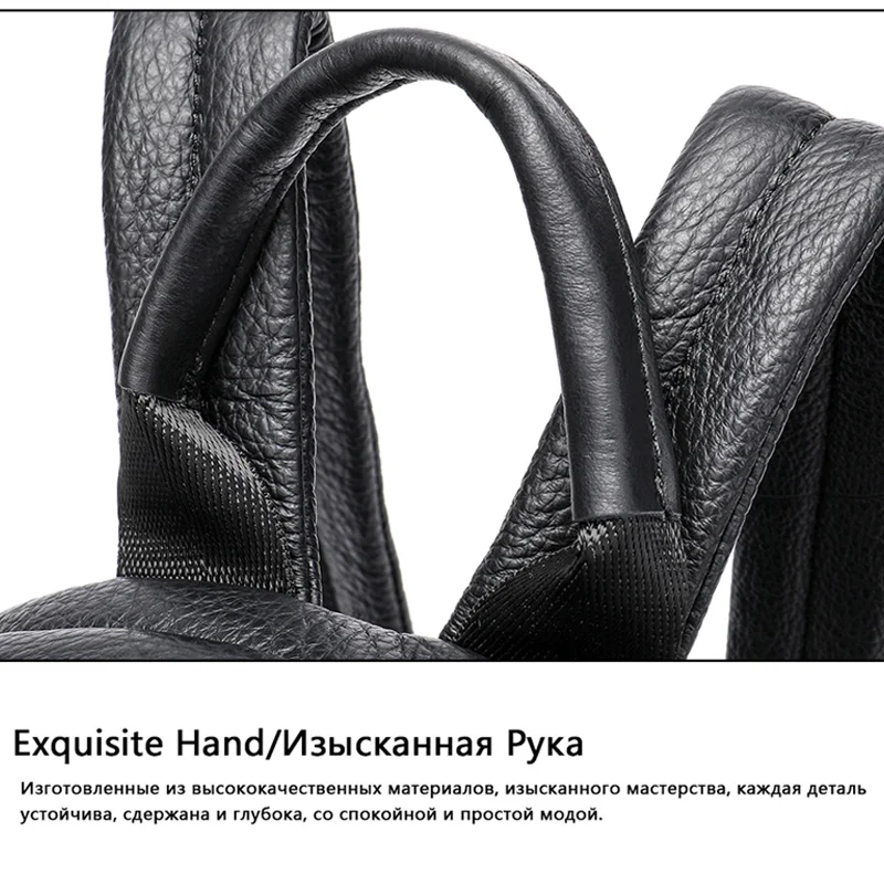 WESTAL кожаный школьный рюкзак для девочек на молнии/черный женский