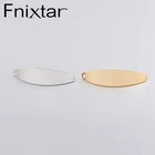 Пластина для стемпинга Fnixtar, нержавеющая сталь, зеркальная полировка, изогнутая, прямоугольный разъем, 20 шт.лот