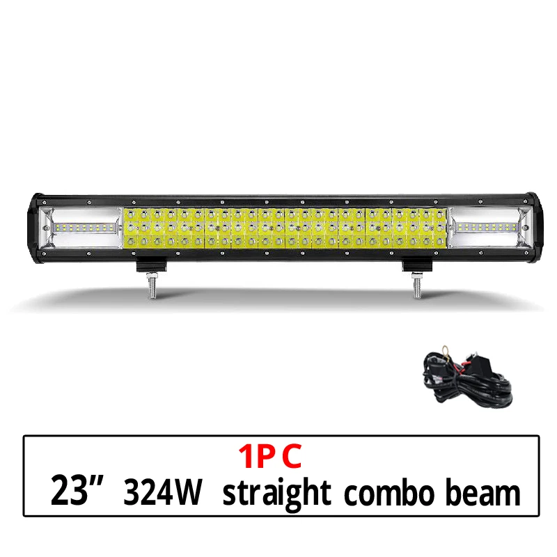 23inch 324w combo Partol 4 7 12 20 22 21 23; большие размеры 34-42 50 дюймов светодиодный светильник бар для Turcks 3-рядная прямые изогнутые светодиодный бар 12v 24v 6000K для внедорожник ATV - Цвет: 23inch 324w combo