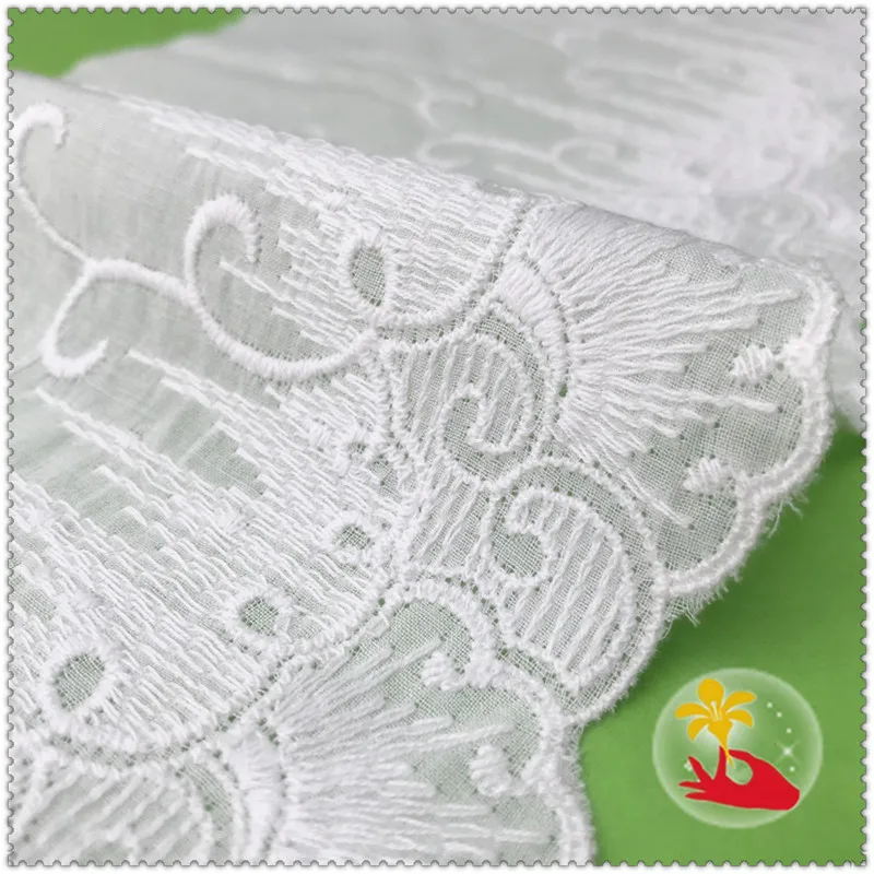 5Yards Ivory Cotton Side Lace Accessories Mesh Fabric Skirt Decorative Clothes Curtain DIY Material 17cm | Дом и сад
