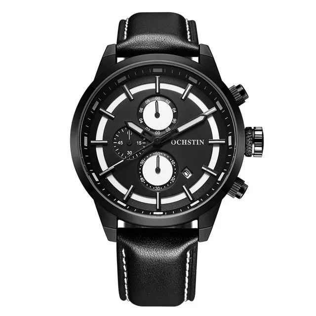 049B BLACK WHITE Топ люксовый бренд военные часы модные мужские кварцевые аналоговые новые кожаные часы мужские спортивные часы армейские часы Relogio Masculino - Цвет: 049B BLACK WHITE
