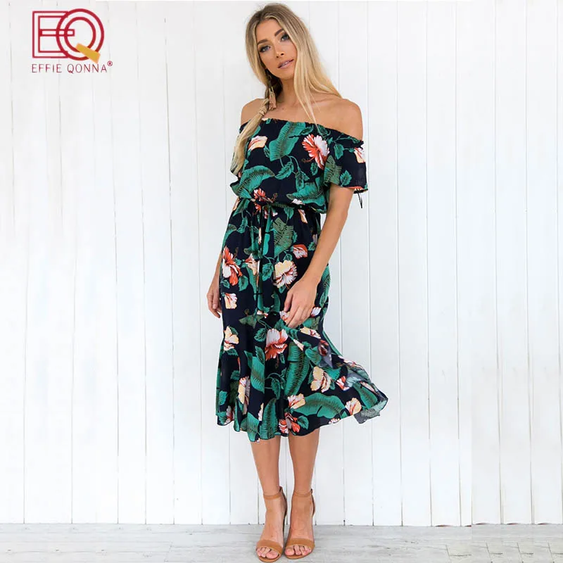 Сексуальная спинки Цветочный принт летнее платье 2018 богемный Сарафан Vestidos пояса