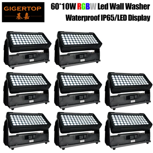 8 Gigertop TP-W6010 600 Вт Высокая подставка для блока питания 60x10 Вт RGBW водонепроницаемый Светодиодный светильник для мойки стен светодиодный дисплей установка Quad гладкий цвет - Цвет: 8
