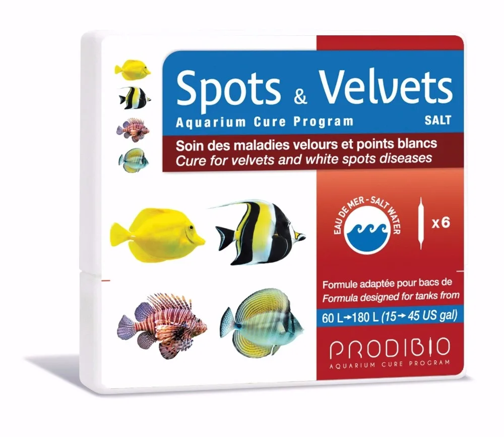 Prodibio Spot &amp Velvets 6 флаконов для морской аквариум с соленой водой лекарственные