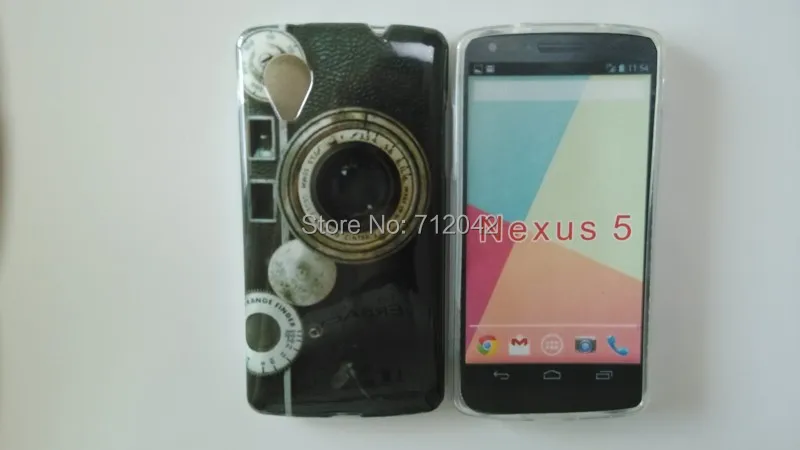 Чехол гелевый из мягкого ТПУ для LG Google Nexus 5 E980 с ретро камерой OEEKOI бесплатная