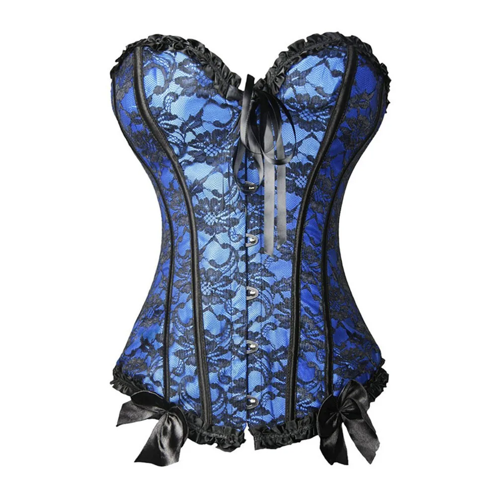 

Womail Women Lace Up Back Satin Boned Corset Bustier G-string Body Shapewear Size S-6XL Sexy Top beauty Hot sale j14