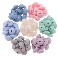 qhbc 127mm teething 100 lentil beads silicone pearls bpa free baby biting chewable teether necklace food grade mom nursing toys