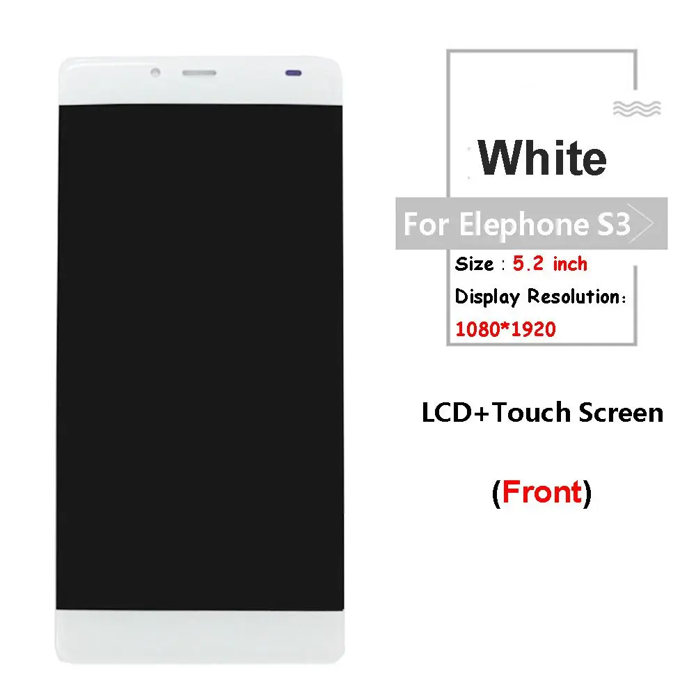 Для Elephone S3 FPCHT520 ЖК-дисплей+ сенсорный экран в сборе 5,5 дюймов для s3 ЖК-дигитайзер Сенсорная стеклянная панель+ Бесплатные инструменты - Цвет: WD520 White