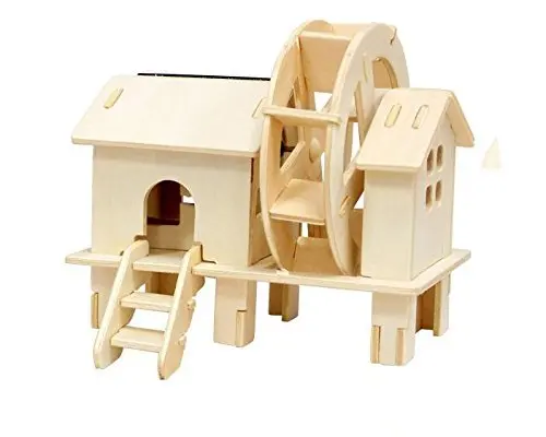 Солнечная энергия Энергия 3D деревянная головоломка игрушка DIY наборы кирпичная деревянная мельница для детей развивающие