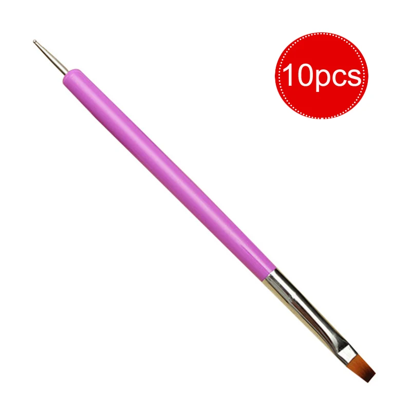 10pcs Маникюрные инструменты для ногтей Lat Point Drill Dot УФ-гель для ногтей Живопись цветок ручка кисточка для ногтей набор кистей для рисования набор инструментов - Цвет: 10pcs