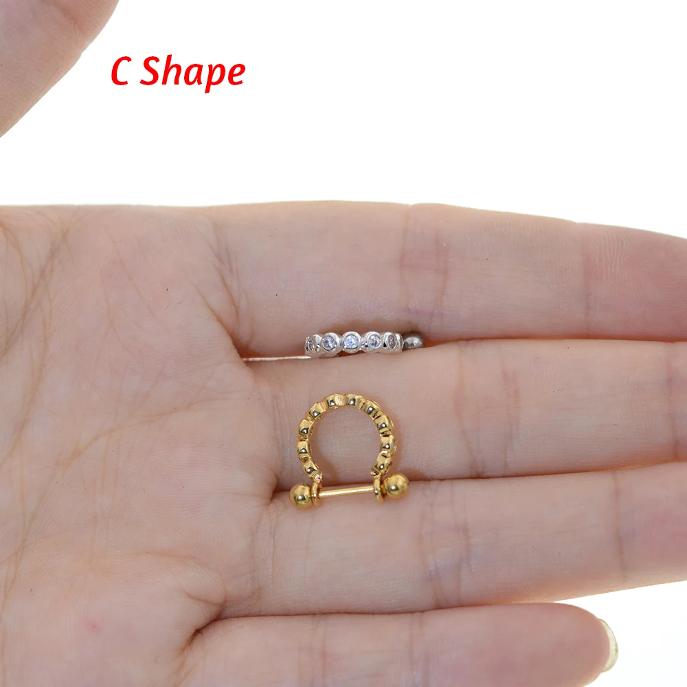 1 шт. новое кольцо для пирсинга Tragus хряща, ювелирные изделия, ювелирные изделия Labret Piericngs 0,8x8 мм, титановые украшения для пирсинга